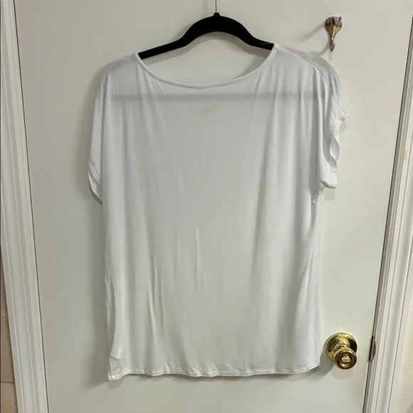 Tahari White Short Sleeve Tee Sz Xl - Picture 5 of 5